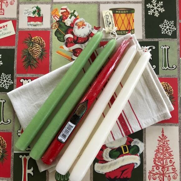 Vintage Hand Dipped Taper Candles - Lot of 5 - Picture 1 of 11